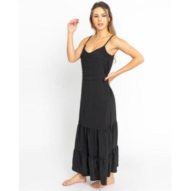 Imagem de Vestido Longo de Alças Reguláveis - LE JULIE, Preto, G