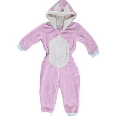 Imagem de Macacão Infantil Fantasia Parmalat Bebê Urso Panda, Rosa, 2