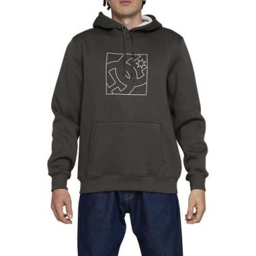 Imagem de Moletom DC Shoes Canguru FB Outline 305G WT24 Cinza Escuro, Tundora, P