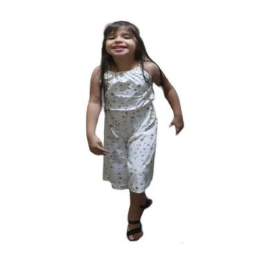 Imagem de Macacão Infantl Menina Pantacourt Kids Estrelinhas - Rovi Kids, Bege, 
