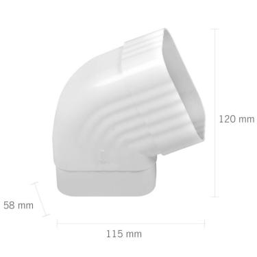 Imagem de Joelho Lateral do Condutor de Calha CAL-JOL*BR 58x115mm em PVC Branco Astra