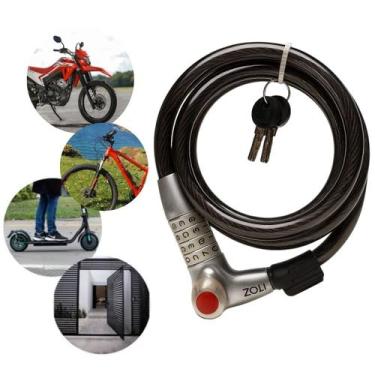 Imagem de Cadeado Zoli Espiral Segredo Com Chave Moto Bicicleta Portão - ZOIL