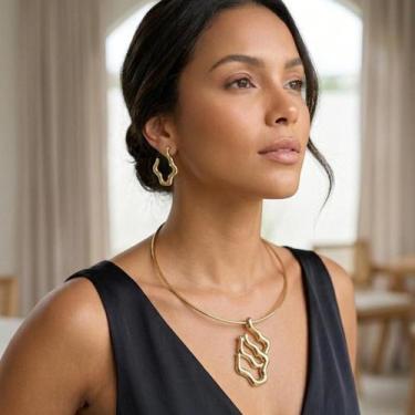 Imagem de Kit Conjunto Chocker + Brincos Banhados Ouro ou Prata Cor:Infinito Dou