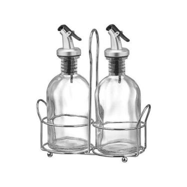 Imagem de Galheteiro de Vidro Hauskraft 2 Peças com Suporte - 250ml, Transparent
