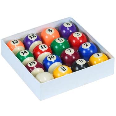 Imagem de Kit De Bolas De Sinuca e Bilhar Snooker Numeradas 52mm e Branca 54mm -