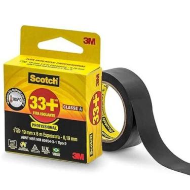 Imagem de Fita Isolante 19mm 5mts Preta Scotch 33+ 3M