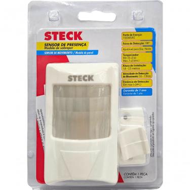 Imagem de Sensor de Presença 868106 Infravermelho 180° com Detecção Até 12m Branco Steck
