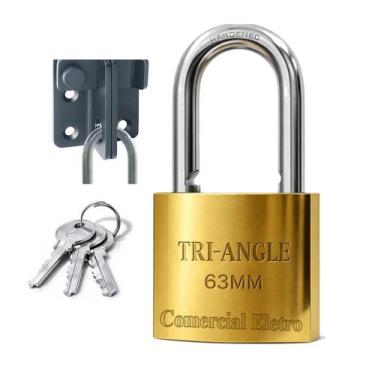 Imagem de Cadeado Grande Serie Especial TrianGle 63mm Com 3 Chaves Antifurto