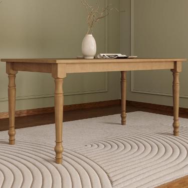 Imagem de Mesa de Jantar Rubia 6 Lugares Retangular MDF 160CM Marrom Freijo F07 Mpozenato