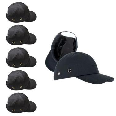 Imagem de Bone com Capacete EPI Kit 5 Uni Obra Seguranca do Trabalho Casquete Co