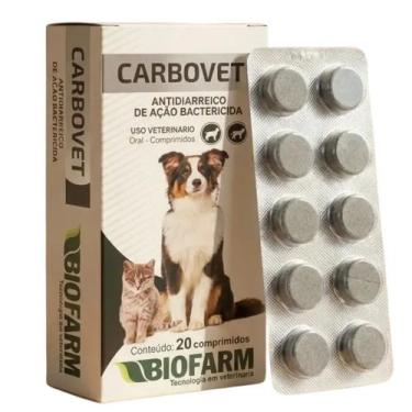 Imagem de Carbovet Biofarm Antibiótico e Antidiarreico 20 comprimidos - Dalu