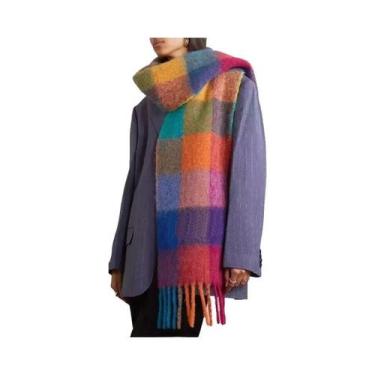 Imagem de Cachecol De Cashmere Para Homens E Mulheres, Grosso, Quente, Estampa X