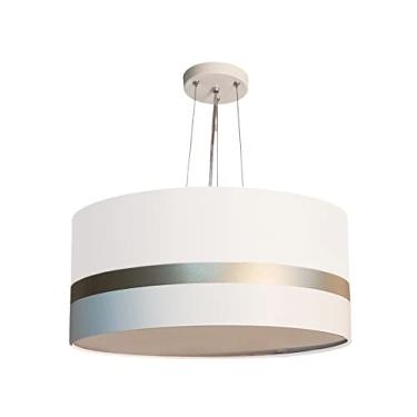 Imagem de Lustre Pendente Faixas Bronze Cúpula 30x15 Cor: Branco