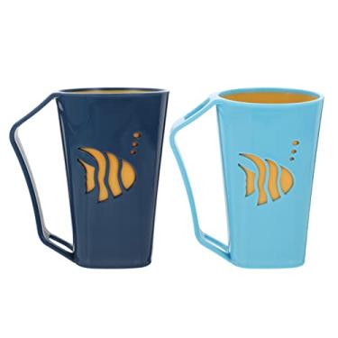 Imagem de Healifty 2 pçs caneca de escova de dentes de banheiro copo de escova de dentes copo de banheiro copos de água café leite suco copo para crianças casais amigos presente cor mista