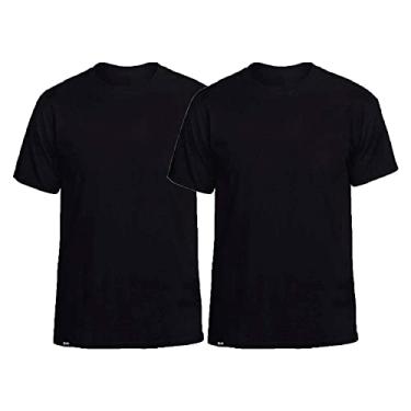 Imagem de Kit com 2 Camisetas T-Shirt Slim Tee Masculinas Básicas Algodão – Slim Fitness Fashion – Preto – G