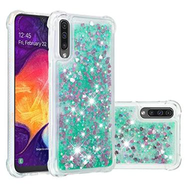 Imagem de Sacos de telefonia móvel Glitter Case para Samsung Galaxy A50 / A505 / A30 / A50S Caso para mulheres meninas feminino sparkle líquido luxo flutuante moto rápido transparente macio Tpu. Capa de celular