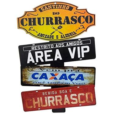 Imagem de Placas de Carros 3 Frases Decor Cantinho do Churrasco - Área Vip