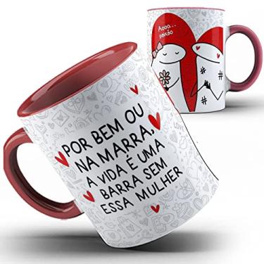 Imagem de Caneca vermelha Flork Namorados vida é uma barra sem ela