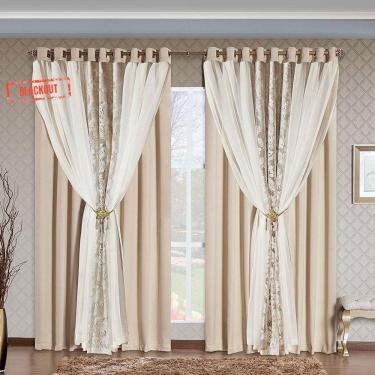 Imagem de Cortina Havana Blackout Palha 5,40m x 3,00m altura - Varão de até 4m