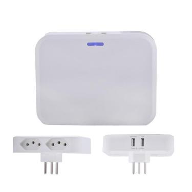 Imagem de Adaptador Multiplug 2 Saídas Ac E Carregador Dc 2 Portas Usb