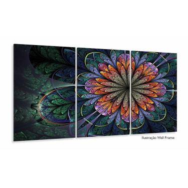 Imagem de Quadros Decorativos Flor Surrealista Sala Quarto 120x60 3 pe