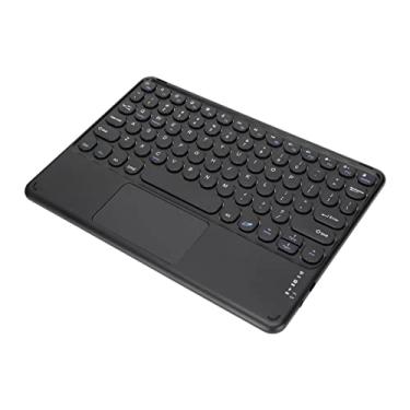Imagem de Touchpad de teclado sem fio, teclado redondo sem fio para computadores de mesa