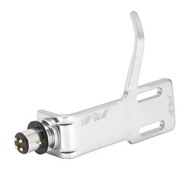 Imagem de Hilitand Capa de cabeça fonográfica universal, suporte para toca-discos fonógrafo, suporte de cartucho de liga de alumínio, suporte LP para toca-discos (prata)