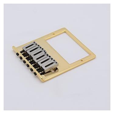 Imagem de 1 Conjunto Humbucker Pickup Fixo Ponte De Guitarra Elétrica Fixa Placa De Latão De Sela Inoxidável Para TL peças ponte guitarra (Color : Chrome)