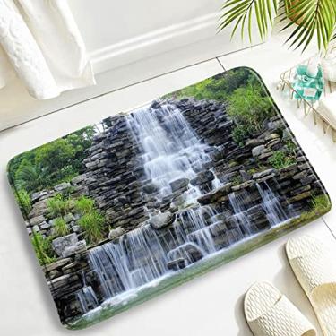 Imagem de Conjunto de tapetes de banho de selva tropical Floresta Palmeira Folhas de bananeira Natureza Cenário Porta Tapete Decoração de Casa de Banho Moderna Tapete de Toalete, DD, 4387X, 60x40cm, 23.6x15.7in