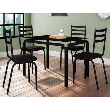Imagem de conjunto de mesa de cozinha com 4 lugares malva i courvin preto