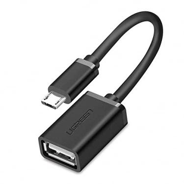 Imagem de U-G-R-E-N Adaptador OTG Micro USB Macho para USB A Fêmea - Suporte Plug and Play - Velocidade de Transferência Até 480Mbs - Cabo de 15cm - Para Celular, Tablet e Smartphone - No Brasil