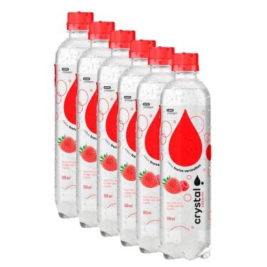 Imagem de Kit 6 Água Saborizada Crystal Sparkling Sabor Frutas Vermelhas 510ml