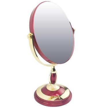 Imagem de Espelho Portatil Dupla Face Aumento Maquiagem Cabelo Bancada Mesa Pent