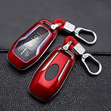 Imagem de CSHU Porta-chaves do carro capa porta-chaves porta-chaves, adequado para Ford Fusion Mondeo Mustang F150 Explorer Edge 2015 2016 2017 2018,4
