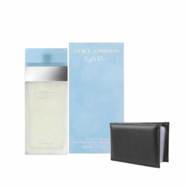 Imagem de Kit Perfume Feminino Light Blue 100ml Com Carteira Bolso Material Sint
