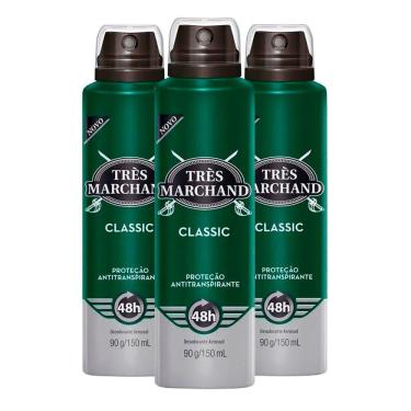 Imagem de Kit Desodorante Aerosol Très Marchand Classic 150ml - 3 Unidades