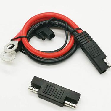 Imagem de Cabo conector de terminal de anel APOI SAE para O, cabo de 2 pinos de desconexão rápida SAE, cabo de extensão SAE 10 AWG SAE para motocicletas, carros, etc. com 1 conector de polaridade SAE
