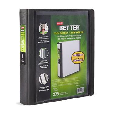 Imagem de Staples Mini fichário 924529 2,5 cm Melhor de 3 anéis Preto (20941)