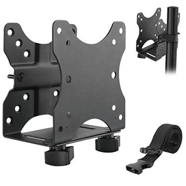 Imagem de Mount-It! Mini suporte de computador – Suporte de montagem fina para o cliente | Monte facilmente mini PCs ou Mac Mini sob uma mesa, atrás de um monitor ou prenda a postes | Suporte VESA para computador 75 x 75 e 100 x 100 mm