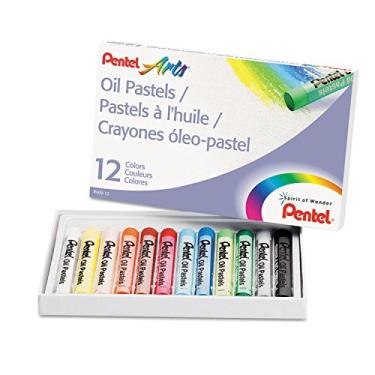 Imagem de Pentel PHN12 Conjunto de 12 cores pastel a óleo com estojo de transporte, conjunto com 12 cores sortidas, 12 unidades