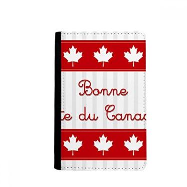 Imagem de Porta-passaporte com slogan vermelho folha de bordo Happy Canada Day Notecase Burse capa carteira porta-cartão, Multicolor