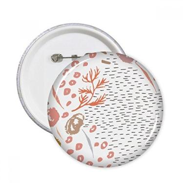 Imagem de Arte abstrata padrão de plantas alfinetes redondos crachá botão emblema acessório decoração 5 peças