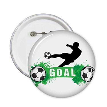 Imagem de Broche de texto esportivo Penalty Kick Soccer Football Emblema de decoração 5 peças