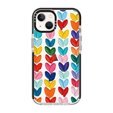 Imagem de Capa de telefone à prova de choque pára-choque para iphone 14 13 12 11 pro x xs xr max 7 8 plus se multicolorido amor coração macio tpu capa traseira transparente, coração arco-íris, para iphone 8 plus