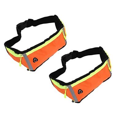 Imagem de Bolsa de Cintura, Bolsa de Cintura Respirável Com Porta para Fone de Ouvido, 2 Peças para Corrida (Laranja)