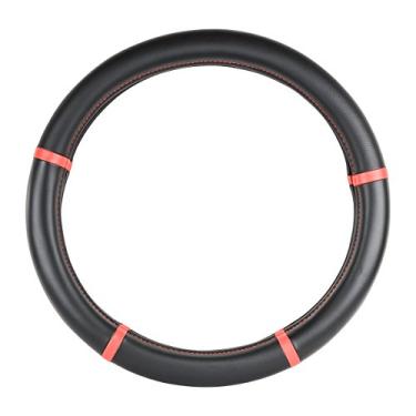 Imagem de GG Grand General Capa para volante 54034 Preta com guarnições vermelhas