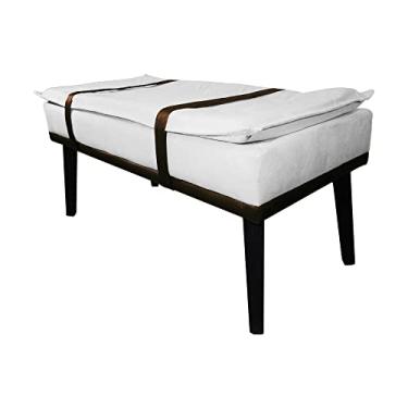 Imagem de Puff Decorativo com Cinto Marrom Suede Cores - DS Estofados