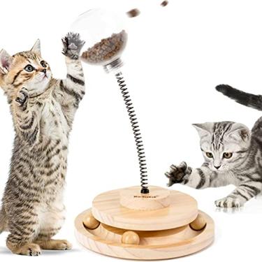 Imagem de Brinquedos para gatos, brinquedos interativos para gatos Kelutd, brinquedos para exercícios de animais de estimação, brinquedos para gatos e gatinhos em ambientes fechados, produto patenteado