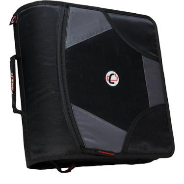 Imagem de Pasta de zíper escolar Case-it King Size com zíper | Anéis D de 10 cm, capacidade para 800 folhas, pasta de arquivo expansível para 5 disciplinas, vários bolsos e organizador de armazenamento, alça de