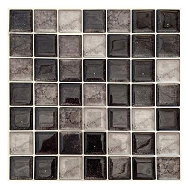 Imagem de Pastilha Adesiva 3 D Mármore Preto Kit 4 Placas Material 3 M